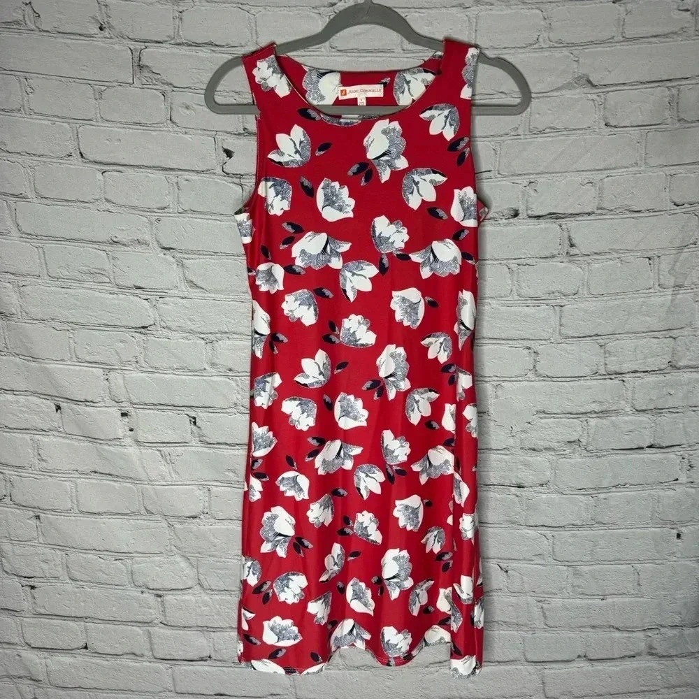 Jude Connally Red Floral Juliet Dress Women’s size Small